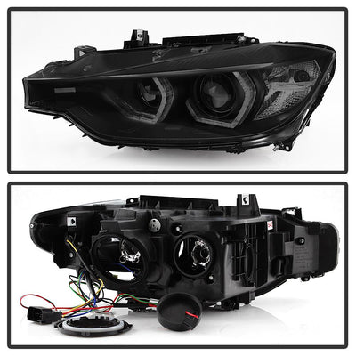 LED DRL Black Smoke Projector Headlights <br>12-14 BMW 328i xDrive 320i 328i 335i 335i xDrive