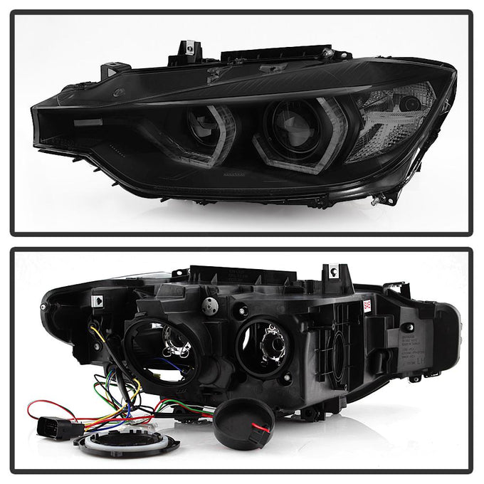 LED DRL Black Smoke Projector Headlights <br>12-14 BMW 328i xDrive 320i 328i 335i 335i xDrive