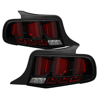 Black LED Tail Lights <br>10-12 Ford Mustang