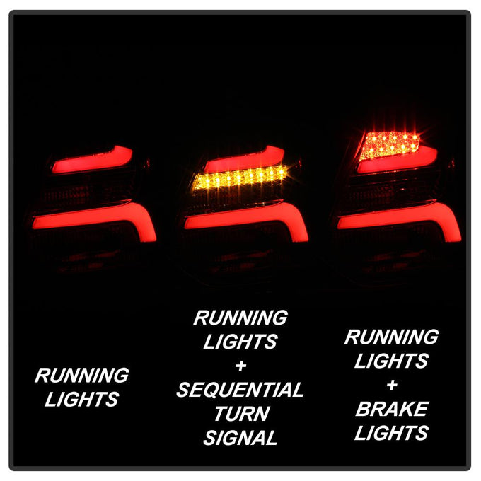Black LED Tail Lights <br>12-14 Ford Focus