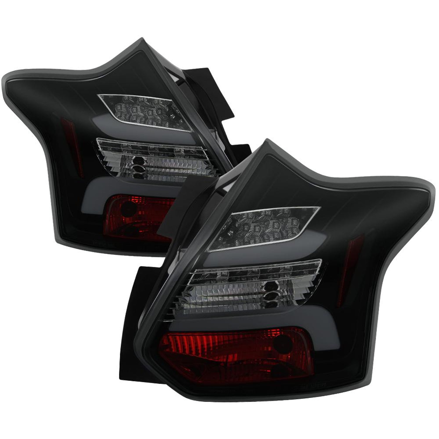 Black Smoke LED Tail Lights <br>12-14 Ford Focus