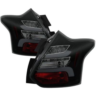 Black Smoke LED Tail Lights <br>12-14 Ford Focus