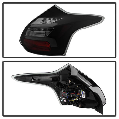 Black Smoke LED Tail Lights <br>12-14 Ford Focus
