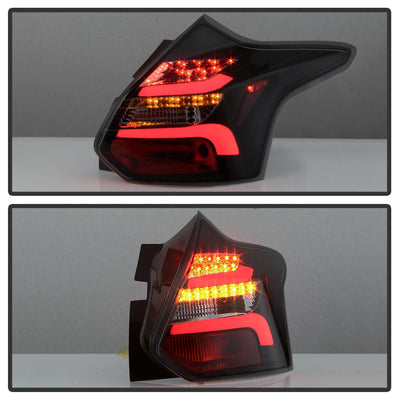 Black Smoke LED Tail Lights <br>12-14 Ford Focus