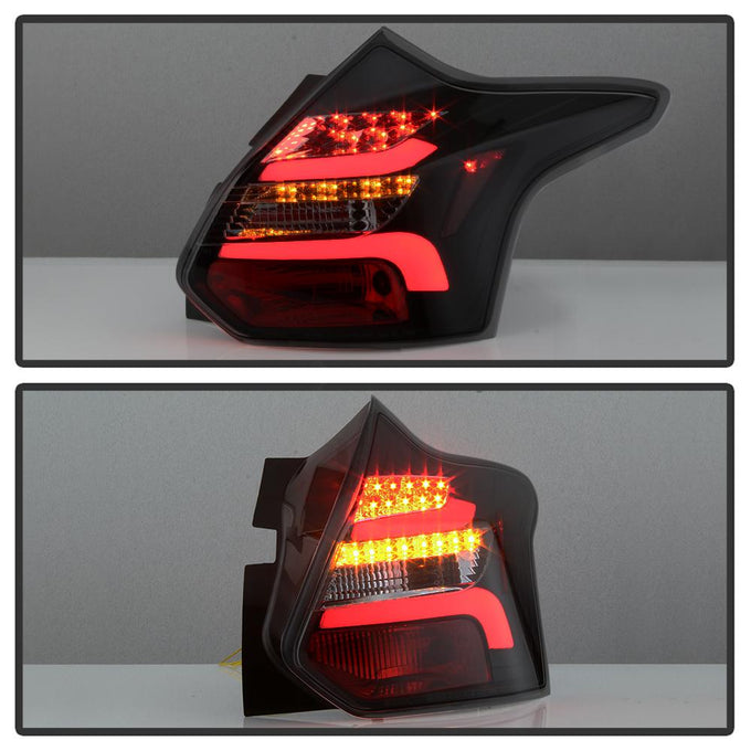 Black Smoke LED Tail Lights <br>12-14 Ford Focus