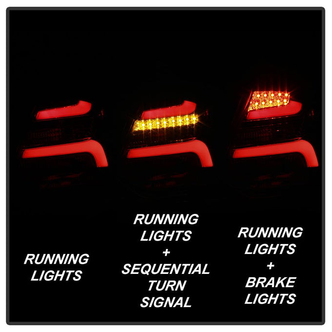 Black Smoke LED Tail Lights <br>12-14 Ford Focus