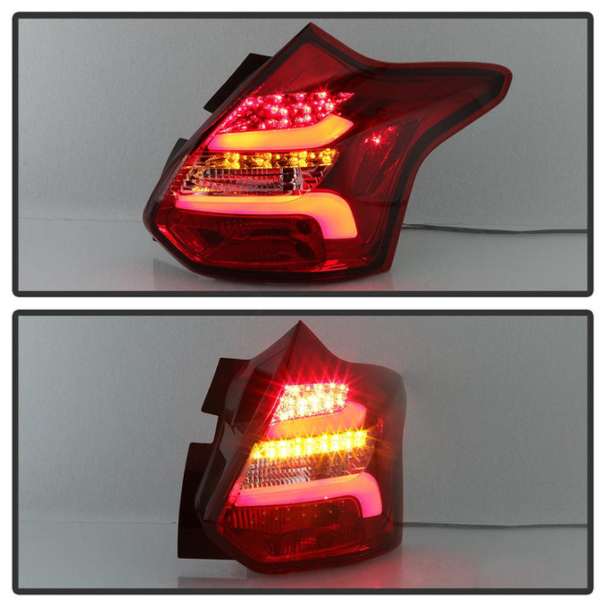 Red Clear LED Tail Lights <br>12-14 Ford Focus