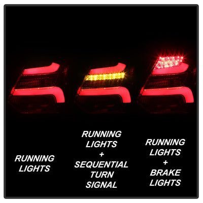 Red Clear LED Tail Lights <br>12-14 Ford Focus