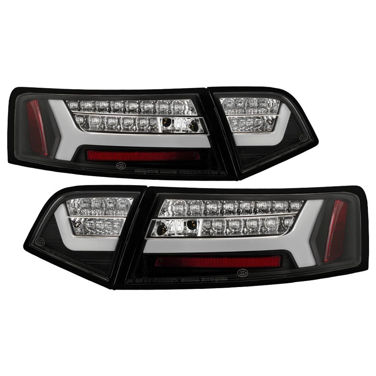 Black LED Tail Lights <br>09-12 Audi A6 A6 Quattro
