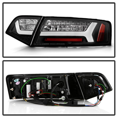Black LED Tail Lights <br>09-12 Audi A6 A6 Quattro