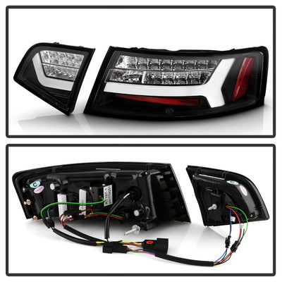 Black LED Tail Lights <br>09-12 Audi A6 A6 Quattro