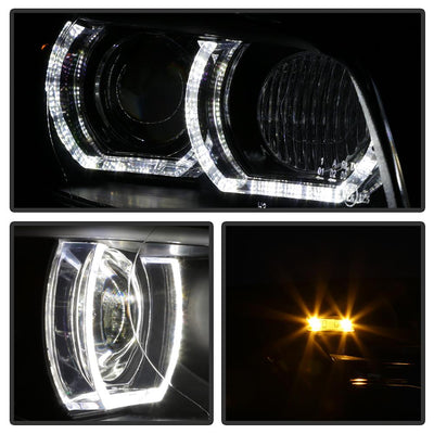 LED DRL Black Projector Headlights <br>08-10 BMW 328i 335i M3 2008 BMW 328xi 335xi