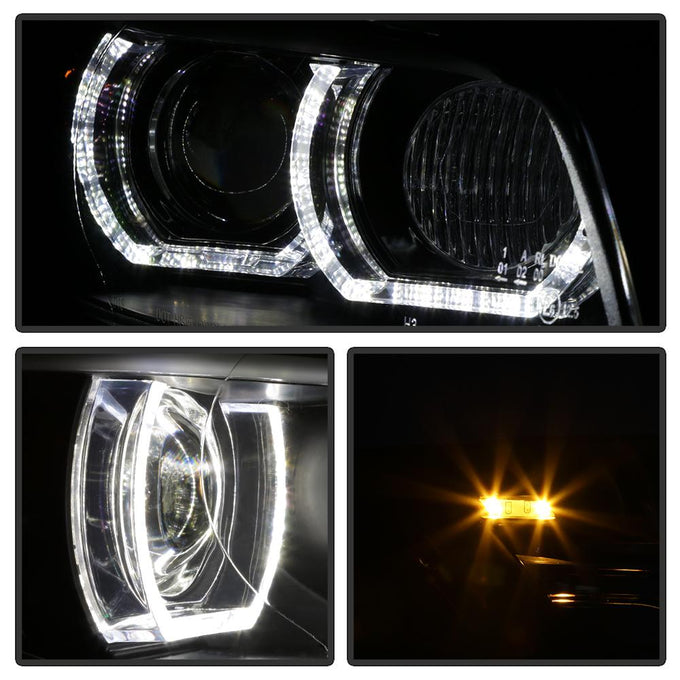 LED DRL Black Projector Headlights <br>08-10 BMW 328i 335i M3 2008 BMW 328xi 335xi