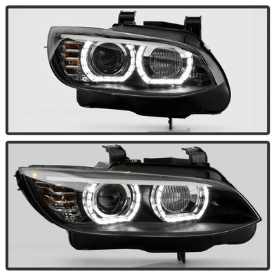 LED DRL Black Projector Headlights <br>08-10 BMW 328i 335i M3 2008 BMW 328xi 335xi