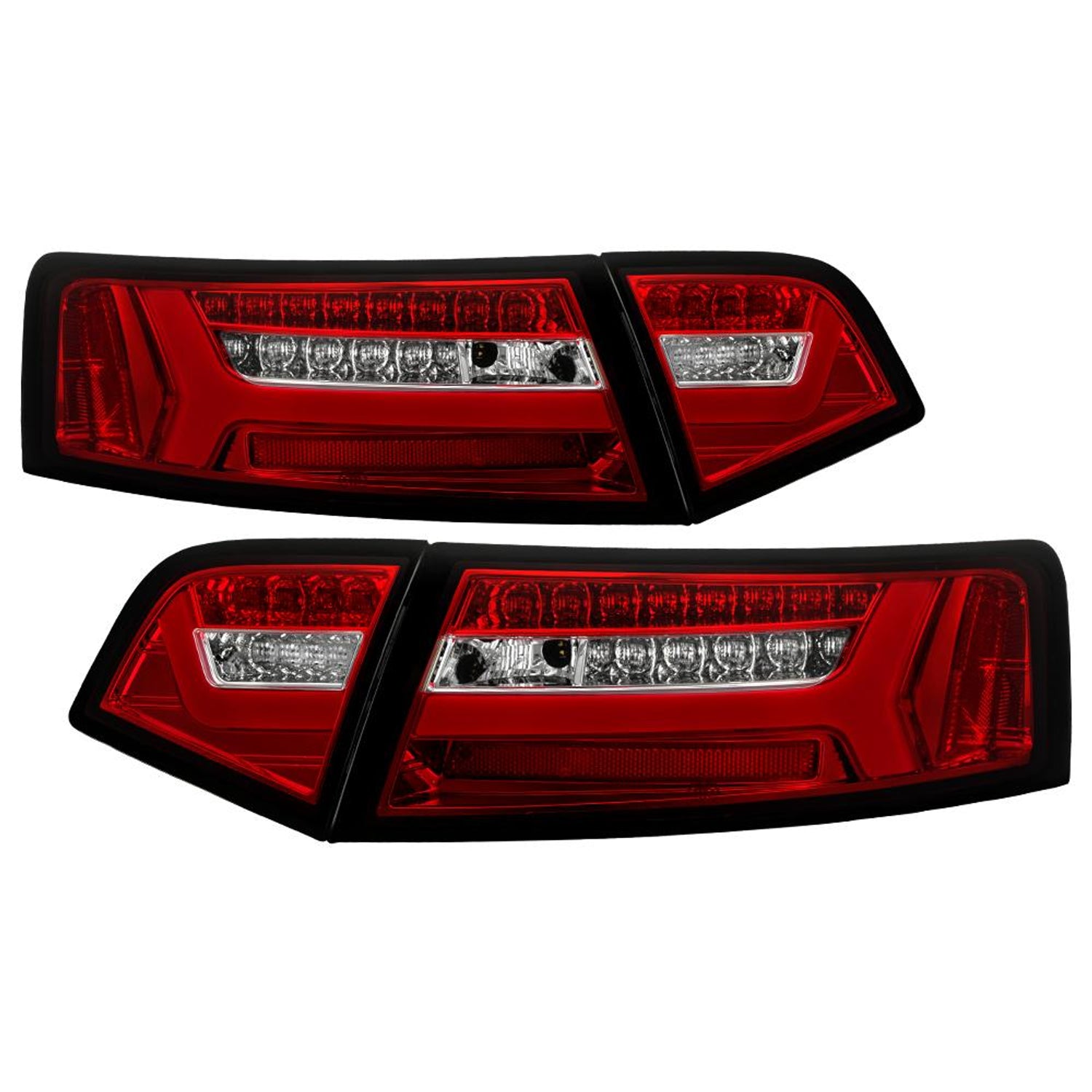 Red Clear LED Tail Lights <br>09-12 Audi A6 A6 Quattro