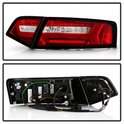 Red Clear LED Tail Lights <br>09-12 Audi A6 A6 Quattro