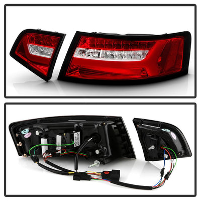 Red Clear LED Tail Lights <br>09-12 Audi A6 A6 Quattro