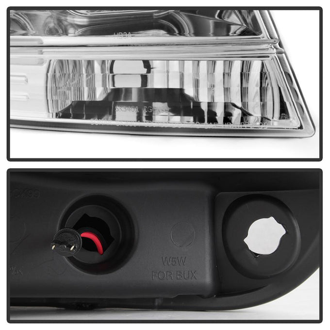 Version 2 Chrome Light Bar Projector Headlights <br>99-04 Jeep Grand Cherokee