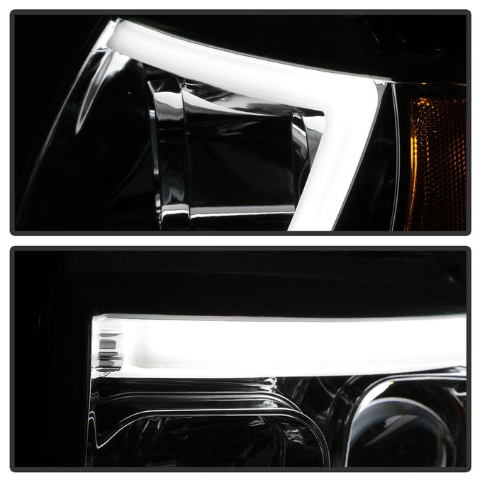 Version 2 Chrome Light Bar Projector Headlights <br>99-04 Jeep Grand Cherokee