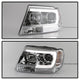 Version 2 Chrome Light Bar Projector Headlights <br>99-04 Jeep Grand Cherokee