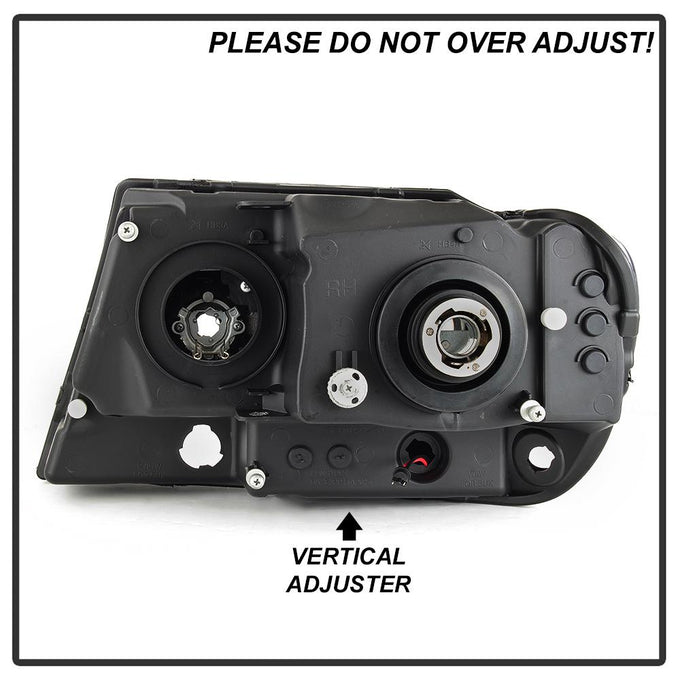 Version 2 Black Light Bar Projector Headlights <br>99-04 Jeep Grand Cherokee