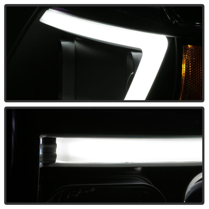 Version 2 Black Light Bar Projector Headlights <br>99-04 Jeep Grand Cherokee