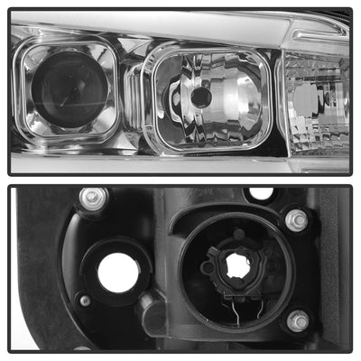 Light Bar LED Chrome 1 Piece Projector Headlights <br>06-10 Dodge Charger