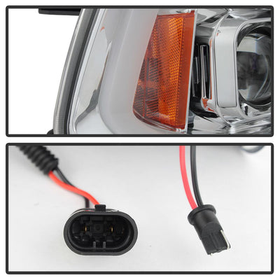 Light Bar LED Chrome 1 Piece Projector Headlights <br>06-10 Dodge Charger