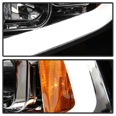 Light Bar LED Chrome 1 Piece Projector Headlights <br>06-10 Dodge Charger