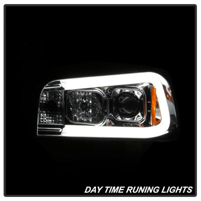 Light Bar LED Chrome 1 Piece Projector Headlights <br>06-10 Dodge Charger
