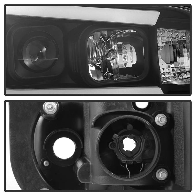 Light Bar LED Black 1 Piece Projector Headlights <br>06-10 Dodge Charger