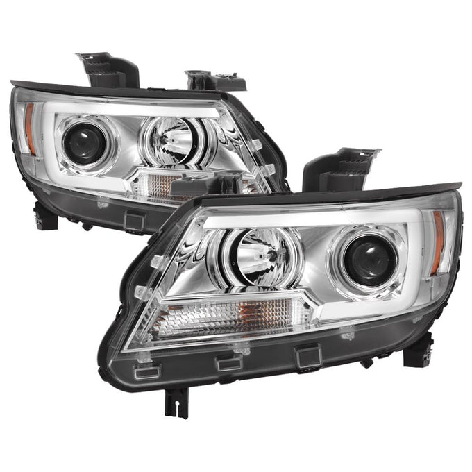 Light Bar LED Chrome Projector Headlights <br>15-19 Chevrolet Colorado