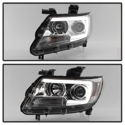 Light Bar LED Chrome Projector Headlights <br>15-19 Chevrolet Colorado