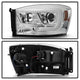 Version 2 Chrome Light Bar DRL Projector Headlights <br>06-08 Dodge Ram 1500 06-09 Dodge Ram 2500 Ram 3500