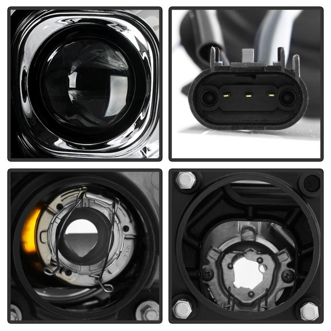 Version 2 Chrome Light Bar DRL Projector Headlights <br>06-08 Dodge Ram 1500 06-09 Dodge Ram 2500 Ram 3500