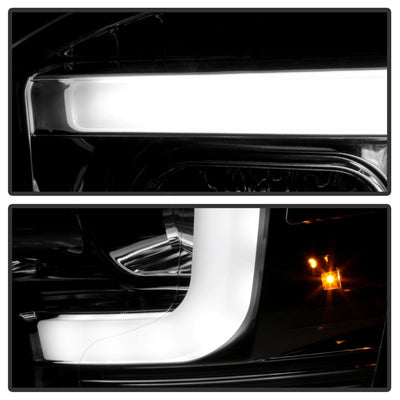 Version 2 Chrome Light Bar DRL Projector Headlights <br>06-08 Dodge Ram 1500 06-09 Dodge Ram 2500 Ram 3500