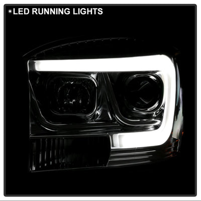 Version 2 Chrome Light Bar DRL Projector Headlights <br>06-08 Dodge Ram 1500 06-09 Dodge Ram 2500 Ram 3500