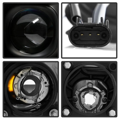 Version 2 Black Light Bar DRL Projector Headlights <br>06-08 Dodge Ram 1500 06-09 Dodge Ram 2500 Ram 3500