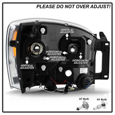 Version 2 Black Light Bar DRL Projector Headlights <br>06-08 Dodge Ram 1500 06-09 Dodge Ram 2500 Ram 3500