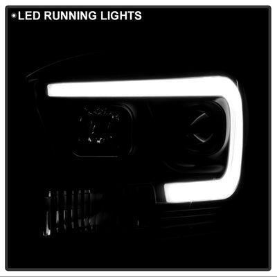 Version 2 Black Light Bar DRL Projector Headlights <br>06-08 Dodge Ram 1500 06-09 Dodge Ram 2500 Ram 3500