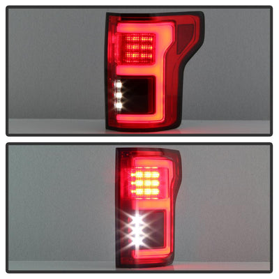 Red Clear LED Tail Lights <br>15-17 Ford F-150