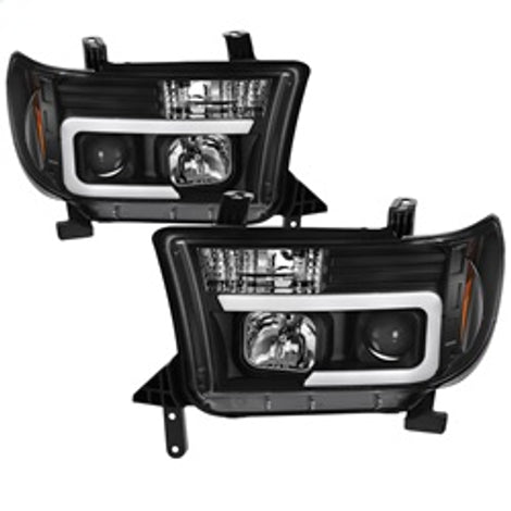 Version 2 Black Light Bar DRL Projector Headlights <br>07-13 Toyota Tundra 08-13 Toyota Sequoia