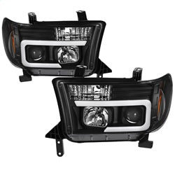 Version 2 Black Light Bar DRL Projector Headlights <br>07-13 Toyota Tundra 08-13 Toyota Sequoia