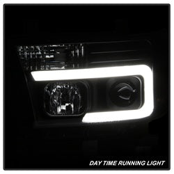 Version 2 Black Light Bar DRL Projector Headlights <br>07-13 Toyota Tundra 08-13 Toyota Sequoia