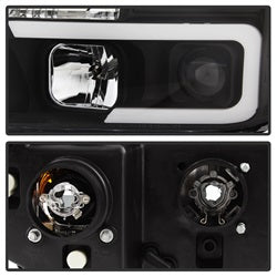 Version 2 Black Light Bar DRL Projector Headlights <br>07-13 Toyota Tundra 08-13 Toyota Sequoia