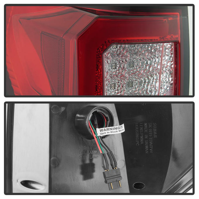 Version 2 Red Clear LED Tail Lights <br>07-13 Toyota Tundra