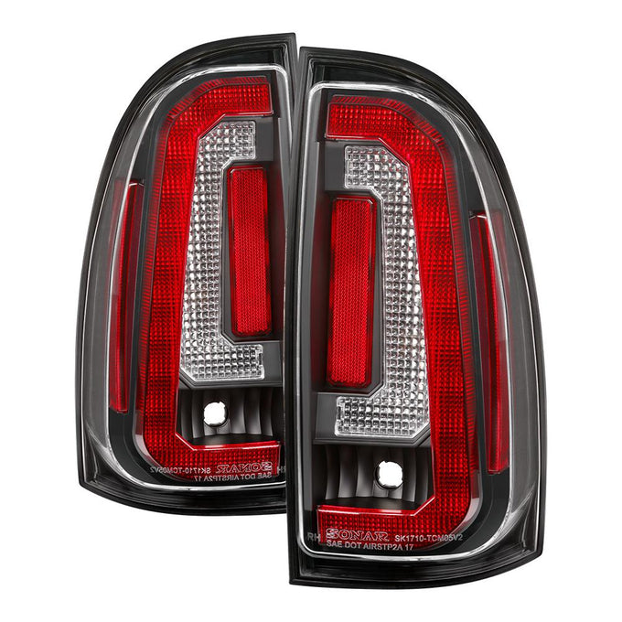 Black LED Tail Lights <br>05-15 Toyota Tacoma