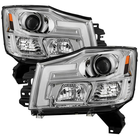 Version 2 Chrome Projector Headlights <br>05-07 Nissan Armada 04-15 TITAN 2004 Pathfinder Armada