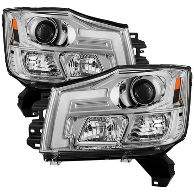 Version 2 Chrome Projector Headlights <br>05-07 Nissan Armada 04-15 TITAN 2004 Pathfinder Armada
