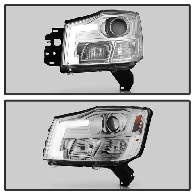 Version 2 Chrome Projector Headlights <br>05-07 Nissan Armada 04-15 TITAN 2004 Pathfinder Armada